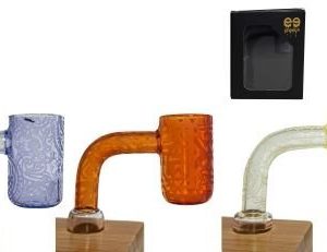 Cheech Colored Quartz Banger Nail Sandblasted Design