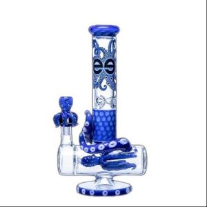 Cheech Inline Octopus Waterpipe W/ Ice Catcher Blue