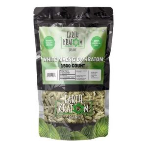Earth Kratom 1500ct Capsules White Maeng Da
