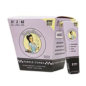 Blazy Susan King Size Cones 21 Packs Per Box/ 3 Cones Purple