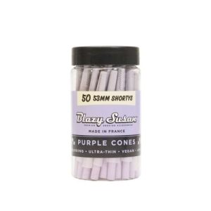 Blazy Susan 50 Pack 53MM Cones Shortys Purple