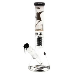 G-Rollz Banksy's 'Flower Thrower' Beaker Perc White 42CM