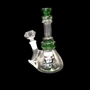 Pitbull Water Pipe 8inch Barrel Perk Gr,Bk,Jade,Purp