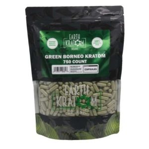 Earth Kratom 750ct Capsules Green Borneo