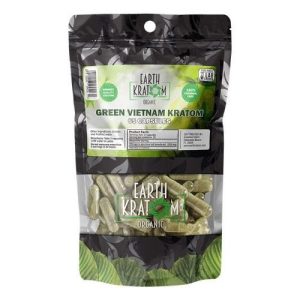Earth Kratom 65ct Capsules Green Vietnam