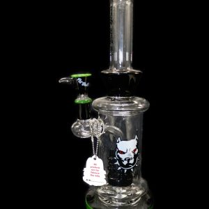 Pitbull Water Pipe 12inch Triple Nail Perk Yw,R,Gr