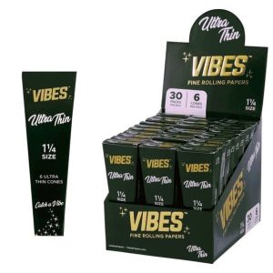Vibes 1 1/4 Ultra Thin cones 30 Packs 6 Cones Per Pack