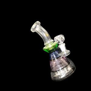 Water Pipe 8inch Multi Color Stripes W/Bottom Perk
