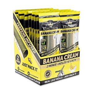 King Palm Banana Cream 2 Mini Rolls 20 Pouches/ Box
