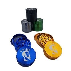 Hipster Aluminum Grinder 63mm 4 Part W/ Slitted Grip