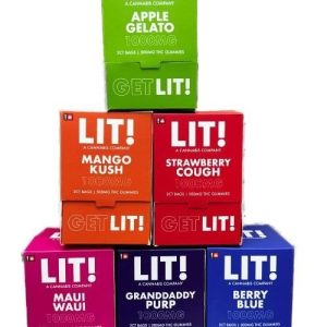 Lit! 2ct Gummies 1000mg 25ct Display Berry Blue Indica