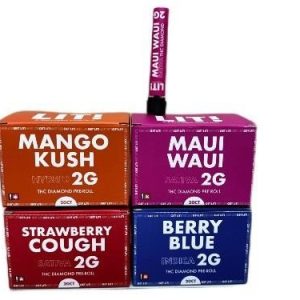 Lit! THC Liquid Diamonds 2g Pre-Rolls 20ct Display Strawberry Co