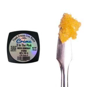 Creme Flash Frozen Live Resin THC-a Dabs 3 In The Pink Indica