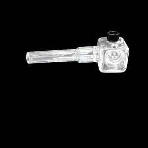 Hand PIpe Clear Glass Screen W/ Black Carb