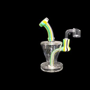 Water Rig 6inch Striped Color W/Bent Neck
