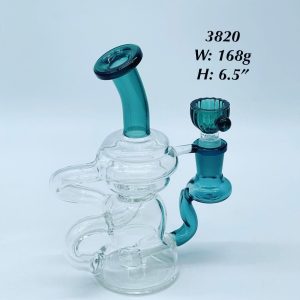 Water Pipe 6 Inch Double Recycler Bent Neck
