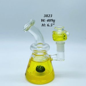 Water Pipe 6.5 Inch Glycerin Water Pipe Bent Neck W/ Shower Head