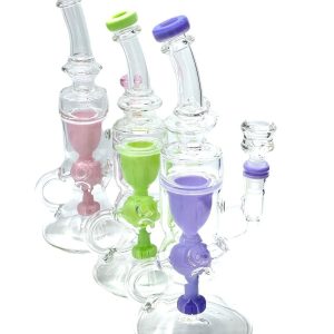 Recycler Water Pipe Bottom Coloers Perc & Lip