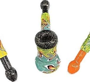 Hammer Bubbler Pipe Wig Wag Design With Galaxy Shreds