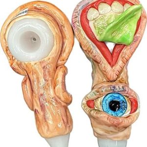 Monster Figurine Hand Pipe With Evil Eye & Silicone Design