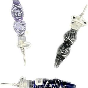 Bubble Swirl Nectar Collector With Titanium Tip & Clip