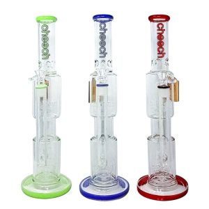 Cheech CH-151 14" Straight Dual Perc Tube With Ice Catcher