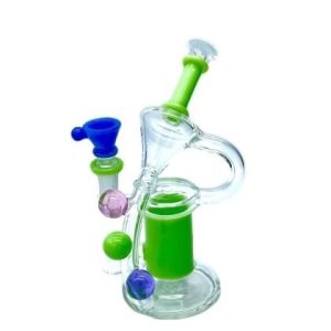 7" Marble Recycler Bent Neck Toronado Water Pipe