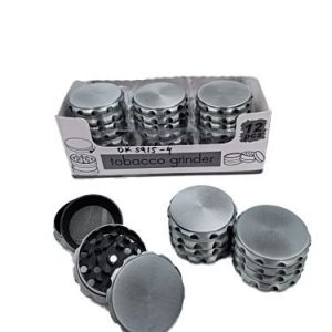 4 Part 50mm Grinder Plain Silver With Silted Corners