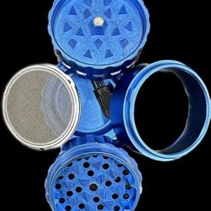 60mm Grinder 4 Piece Quarter Turn W/ Removable Screen Blue