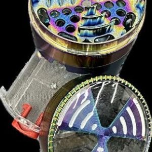63mm Grinder 4 Piece 7-Color W/ Window & Flower Tray
