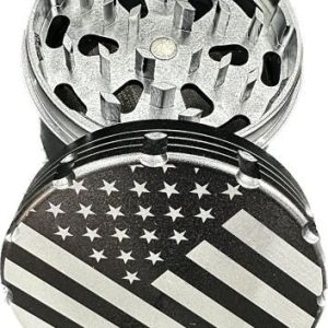 62mm Grinder 4 Piece American Flag Grey