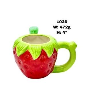 Strawberry Mug 4in Water Pipe
