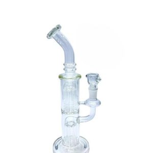 10in Straight Tube Water Pipe Double Tree Perc Bent Neck
