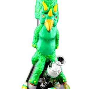 14in 7mm Beaker Glow In The Dark Calligraphy Green Character