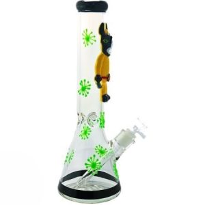 14in 7mm Beaker Glow In The Dark Cow Devil Theme