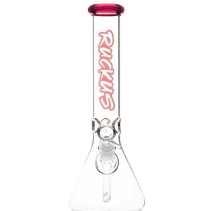 Ruckus Glass 14in Colored Lip Beaker Red
