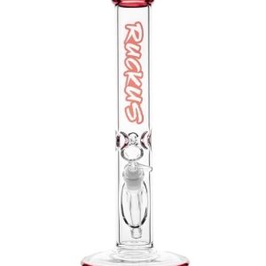 Ruckus Glass 14in Colored Lip Straight Tube Red