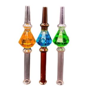 6.5in Tube Nectar Collector With Glycerin Center Shape Crystal