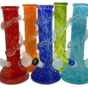 12in Soft Glass Beaker W/ Swirl & Glass Knob