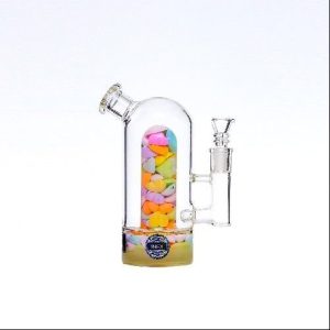 Inex 8in Center Piece Water Pipe Hearts Blue
