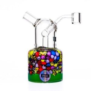 Inex 6in Center Piece Rig W/Banger Skull Green