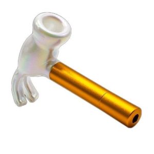 Cheech Glass Metal Pearl Hammer Hand Pipe