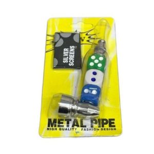 Metal Hand Pipe Colored Dice