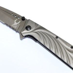 P/K Srtd Blade SS Handle Knife
