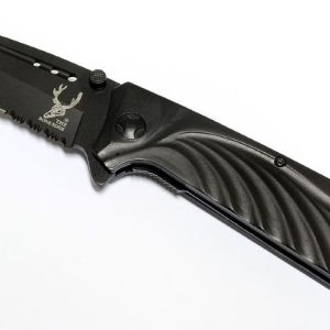 Black P/K Srtd Blade SS Handle Knife