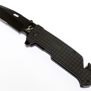 Black P/K Srtd Blade SS Handle Knife