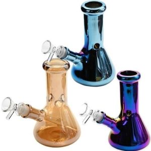 6.5in Electro Plated Heavy Duty Beaker Silver Pearl