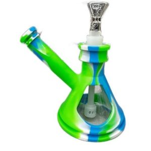 Silicone Water Pipe W/ Glass Chamber