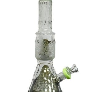 Double Chamber Etched Waterpipe Tree