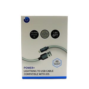 Uplus Power+ Lightning to USB Cable White